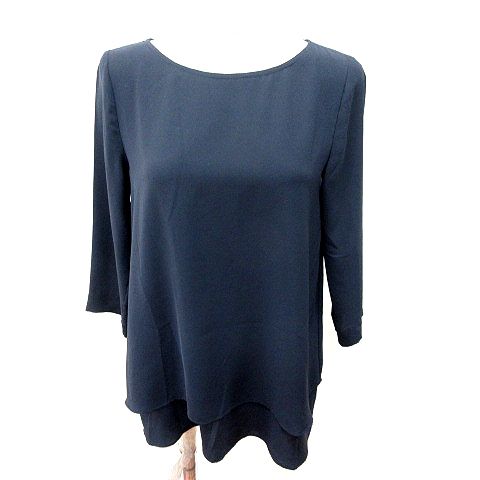 セオリーリュクス theory luxe シャツ ブラウス 七分袖 38 紺
