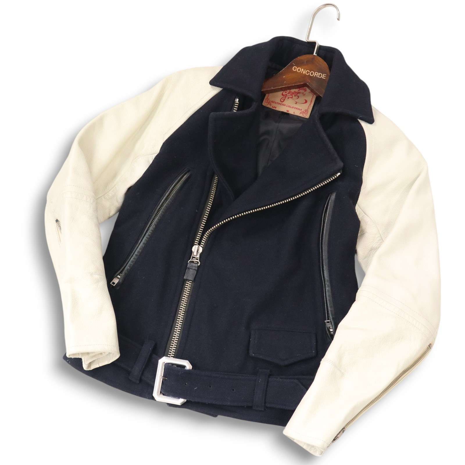 Huntington Garage ハンティントンガレージ 袖革☆ カウ レザー 