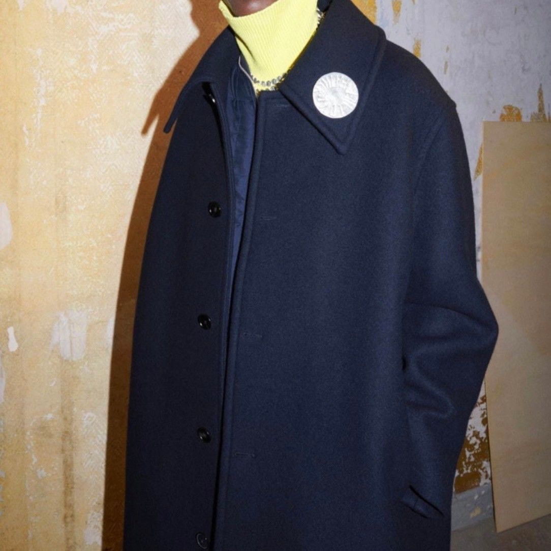 極美品　ジルサンダーネイビー　バルカラー　ロングコート　32 ウール　ブルー JIL SANDER ジルサンダー 21AW ウールステンカラーコート バル