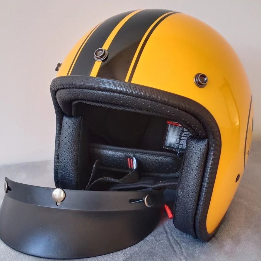 人気商品 トレロ 黄色 ジェットヘルメットバブルレンズ付き