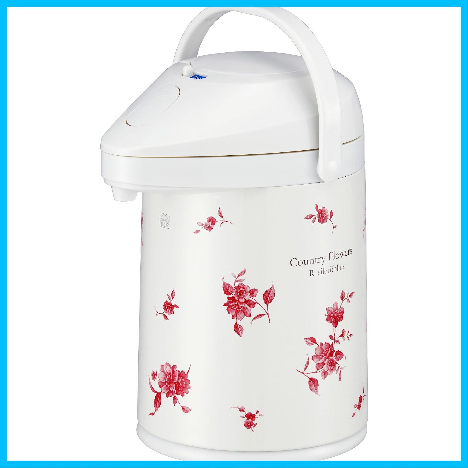 在庫処分 ピーコック魔法瓶工業 The-peacock ピーコック エアーポット 2.2L 保温 保冷 ガラス製 魔法瓶 中栓無し 保温ポット 保温力 電気不要 プッシュ式 まほうびん ポット 日本製 カントリーフラワー MPP-22 FLC