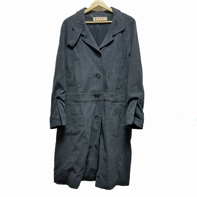 MARNI(マルニ) コート サイズ38 S レディース - ダークグレー×黒 長袖  