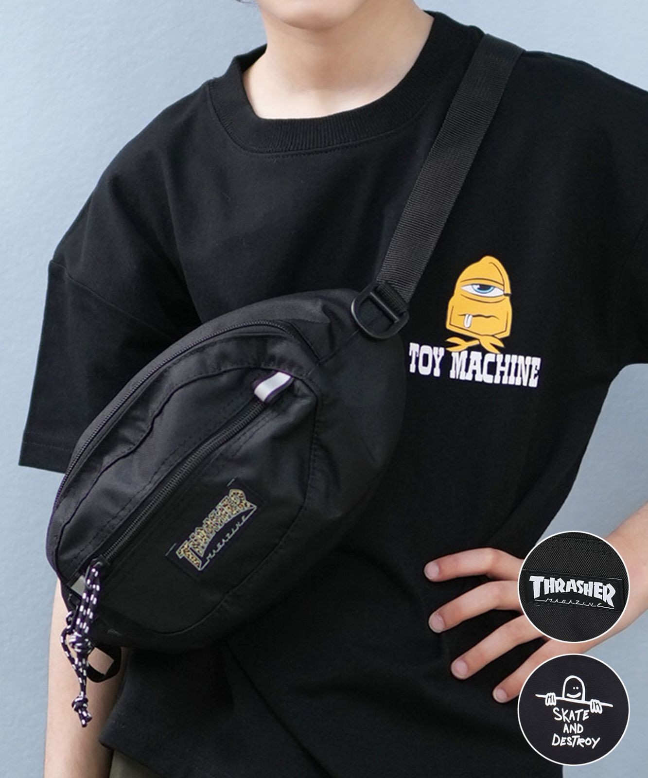 人気SALE，定番 【ムラスポ公式】新品 THRASHER スラッシャー バッグ キッズ ヒップバック ウエストバッグ ボディバッグ THR-291 ボディバッグ