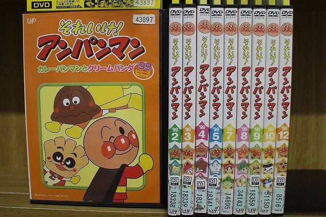 DVD それいけ!アンパンマン '99　1〜12巻(6、11巻欠品) 10本セット ※ケース無し発送 レンタル落ち ZY1933