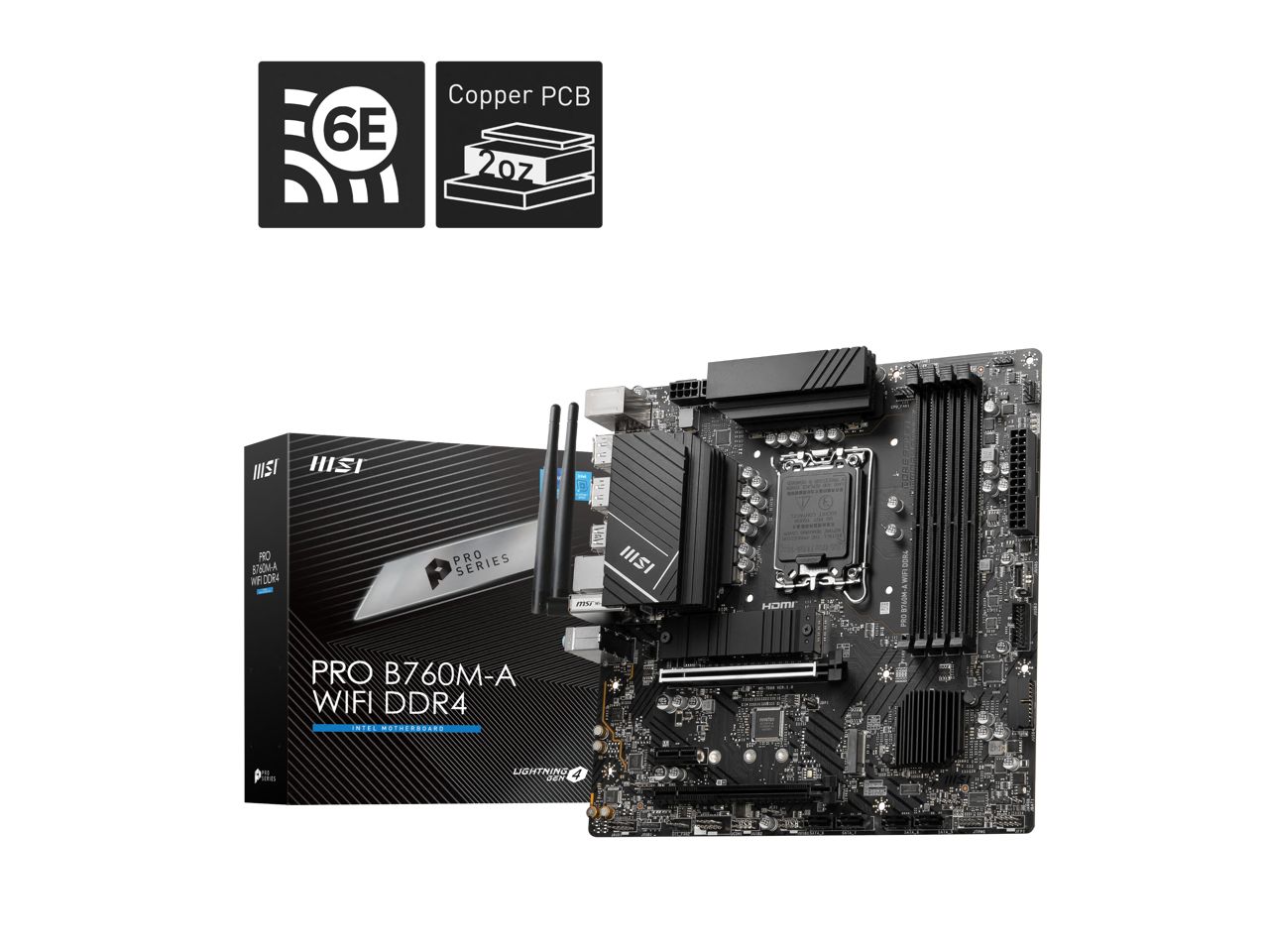 MSI PRO B760M-A WIFI DDR4 LGA 1700 Intel 第 12 13 世代 SATA 6Gb|s マイクロ ATX