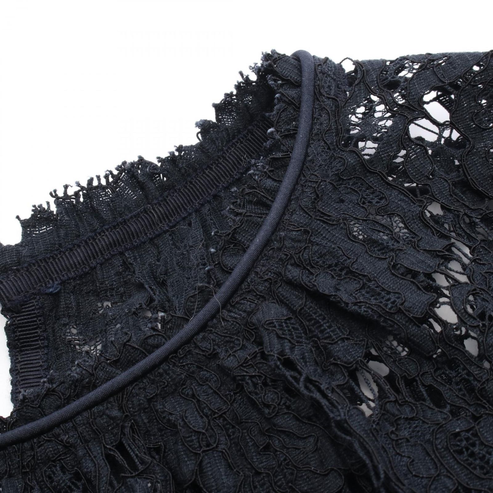 ドゥロワー Drawer ブラウス レースギャザーバックリボン 6521-299  