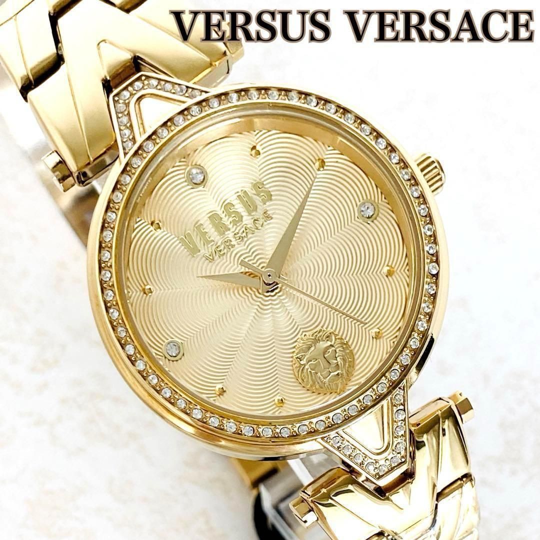 新品ヴェルサスVERSACEレディース腕時計クォーツ日本製ゴールド 