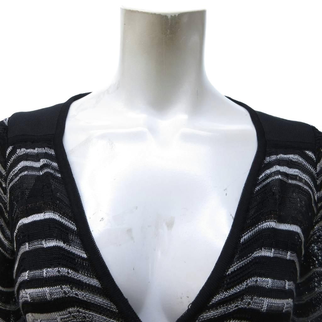 w4648*ミッソーニ/MISSONI*ボーダー+ジグザグ柄/長袖シャツ/コットンシャツ/レギュラーシャツ/ブルー/青