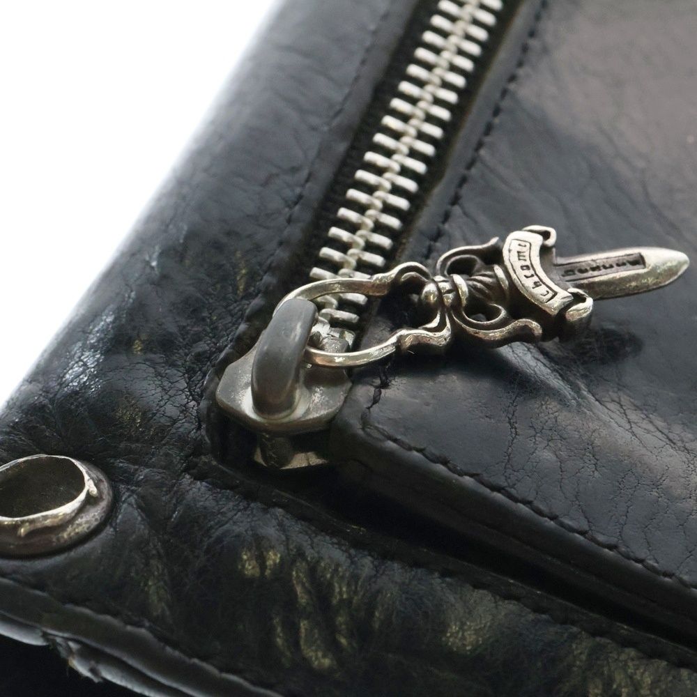 CHROME HEARTS クロムハーツWAVEウェーブ レザーウォレット 財布 Chrome Hearts クロムハーツ WAVE WALLET ウェーブ レザー