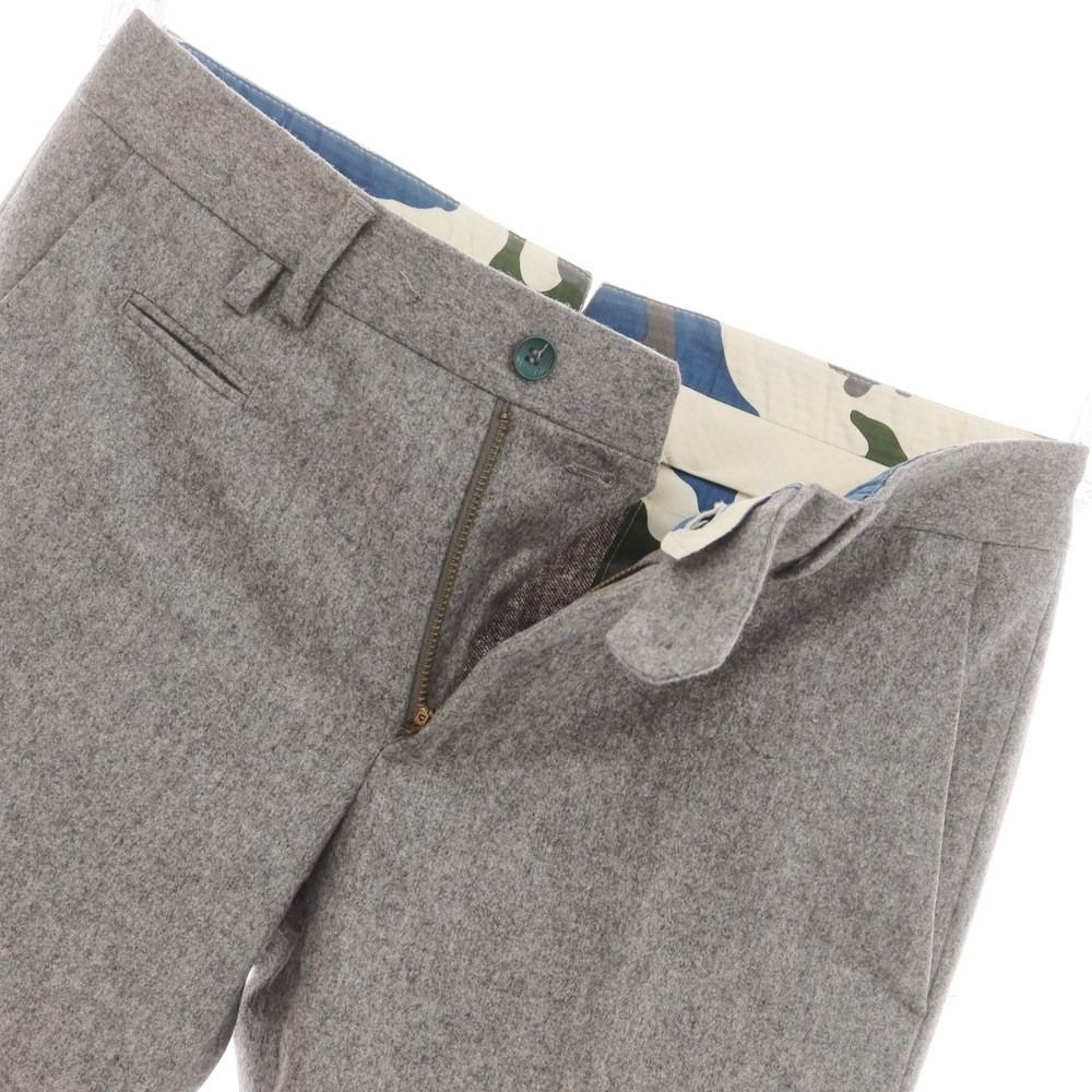 Santaniello ライトグレー フラノウールパンツ46サイズ新品・未使用品 中古】サンタニエッロ SANTANIELLO ウール カジュアルスラックス