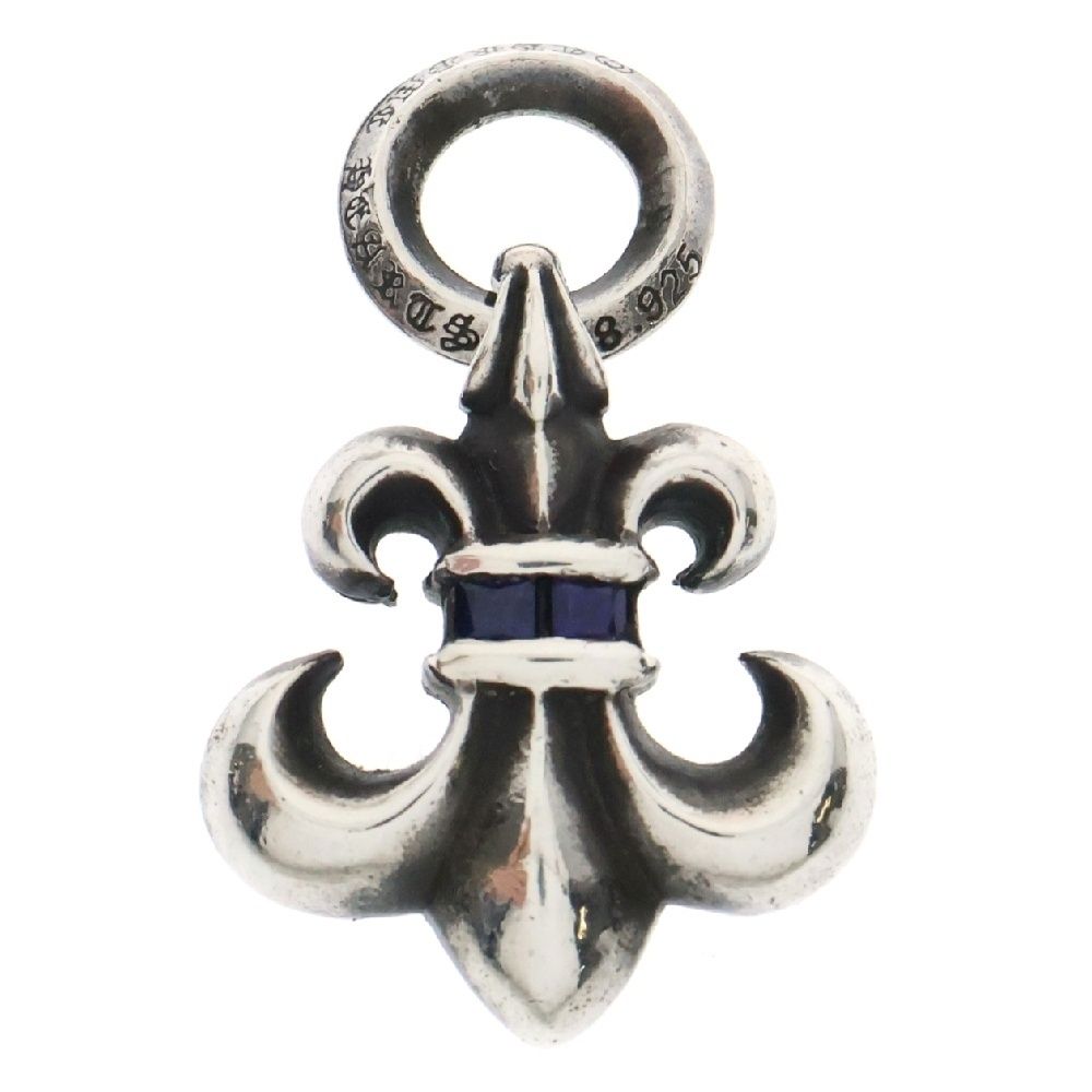 CHROME HEARTS クロムハーツ BS FLUER CHARM BSフ チャーム サファイア シルバー ネックレストップ