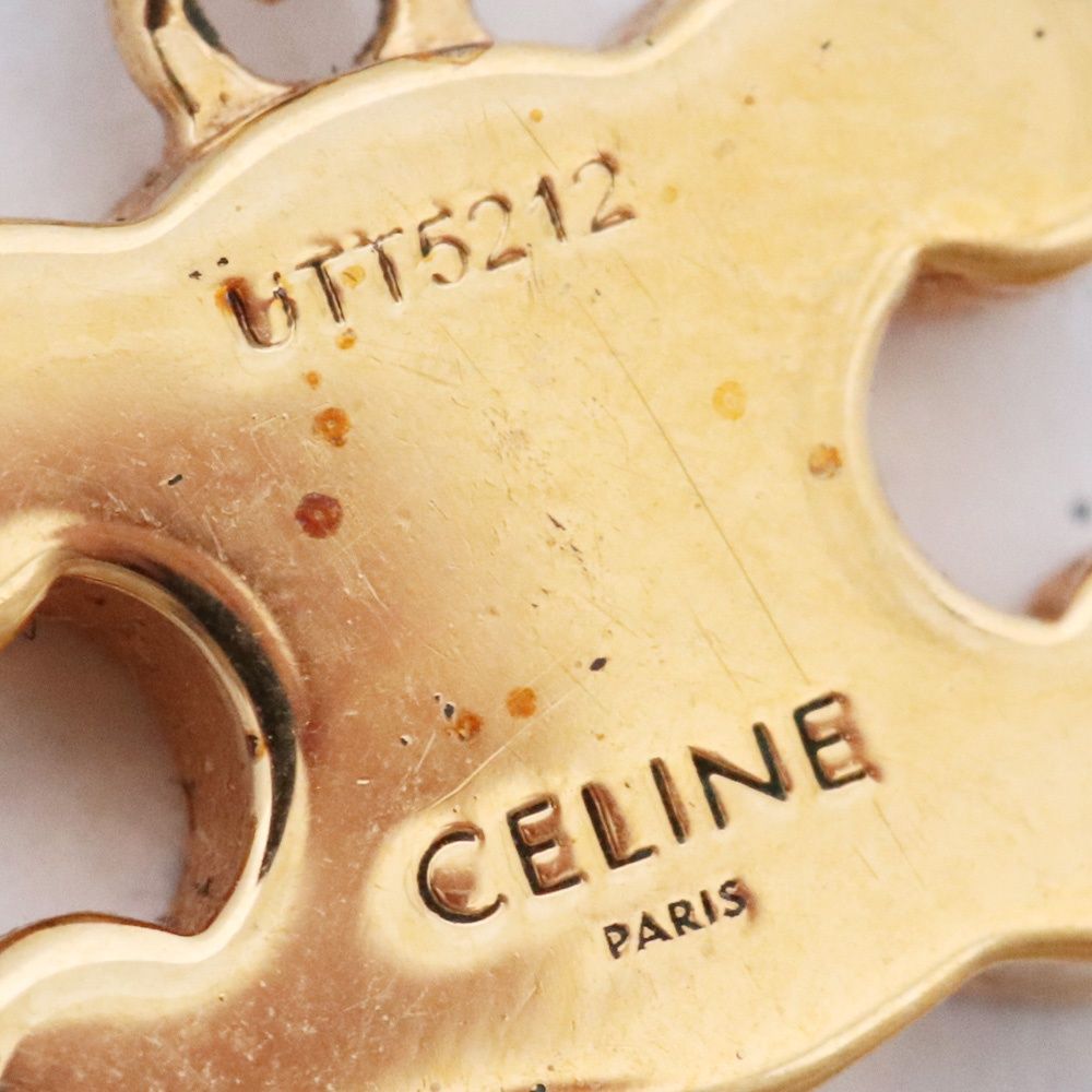 セリーヌCELINE トリオンフ ラインストーン ピアス　片耳のみ セリーヌ ピアス トリオンフフリンジ 片耳 シルバー ユニ