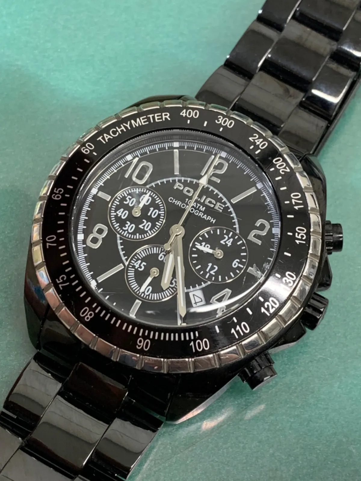 POLICE TIMEPIECES　12545J クロノグラフ　腕時計　美品 楽天市場】【中古】【メンズ】POLICE/ポリス/クォーツ/腕時計
