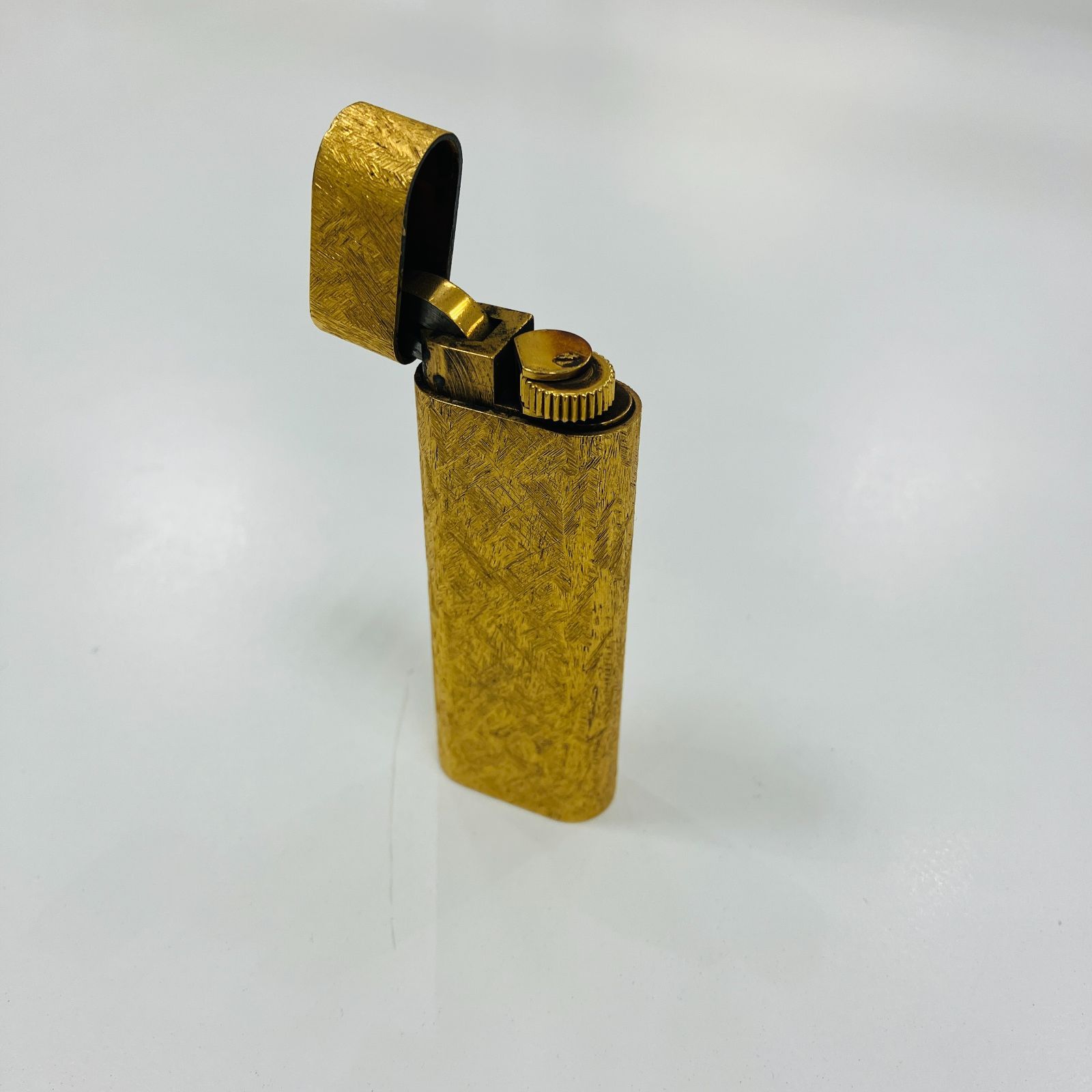 A 火花あり カルティエ 金 ガスライター ゴールド メッキ レトロ アンティーク