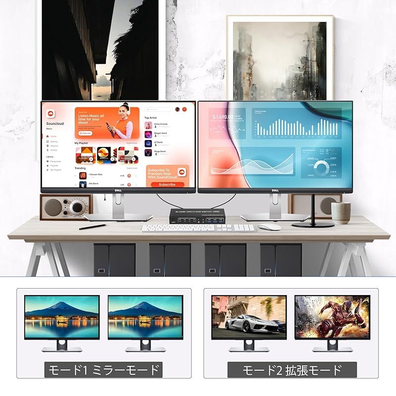 4ポート 4台のコンピューター