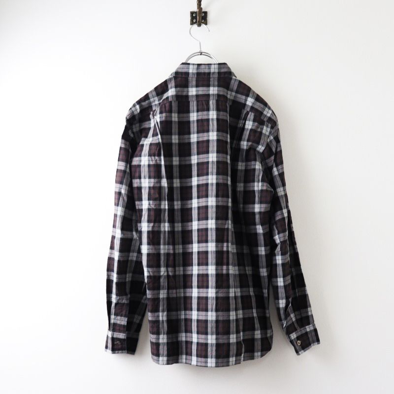 マーガレットハウエル ギンガムチェックシャツ ラウンドカラー