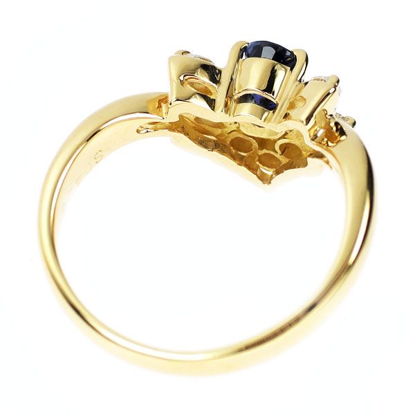 K18YG サファイア ダイヤモンド リング 0.425ct D0.28ct - メルカリ 