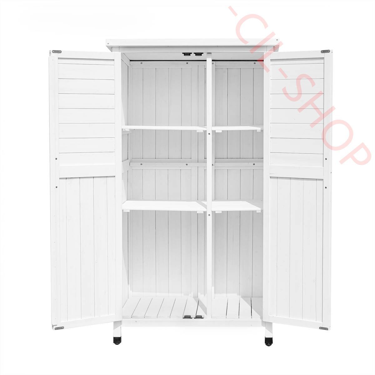 木製物置収納 マグネット扉 物置 収納庫 シェルフ 天然杉【タイプB】WHITE Amazon | 木製物置き収納 マグネット扉 物置 収納庫 シェルフ