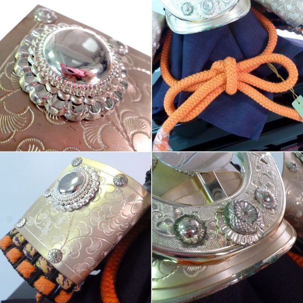 新品 松好作 15号 義経公 兜飾り 甲冑 長鍬形 御兜 節約 純銀鍍金 正絹