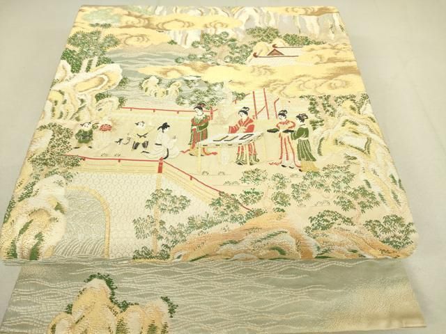 龍村晋　香蘭錦　難あり 平和屋着物○龍村晋謹 六通柄袋帯 富貴祝慶錦 金糸 正絹 逸品