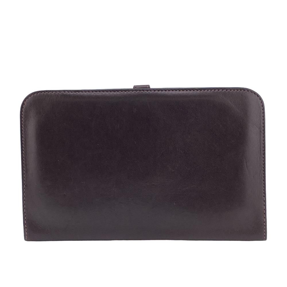 HERMES/エルメス ドゴンGM レザー 長財布 ブラウン ユニセックス 