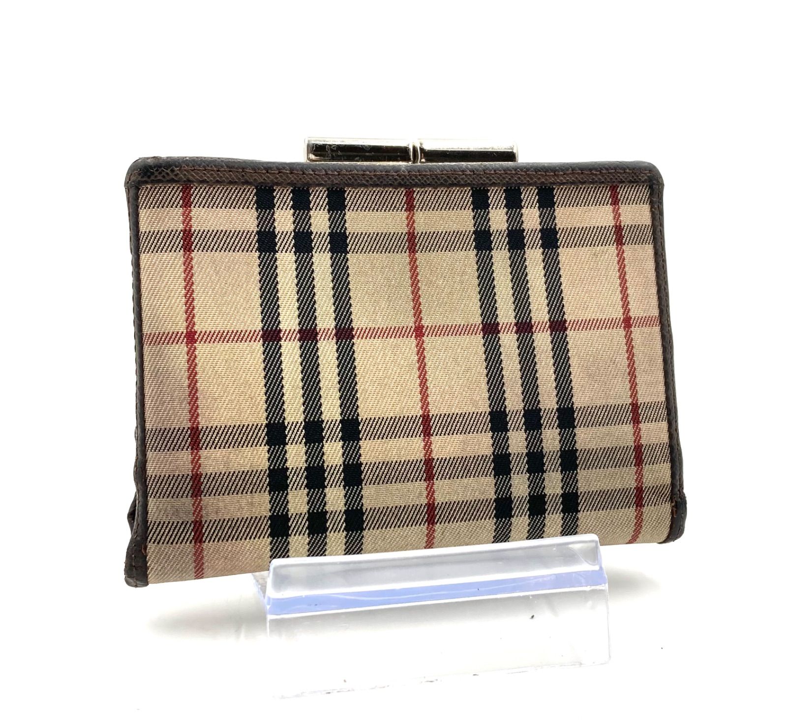 BURBERRY バーバリー がま口折り財布 ノバチェック ベージュ