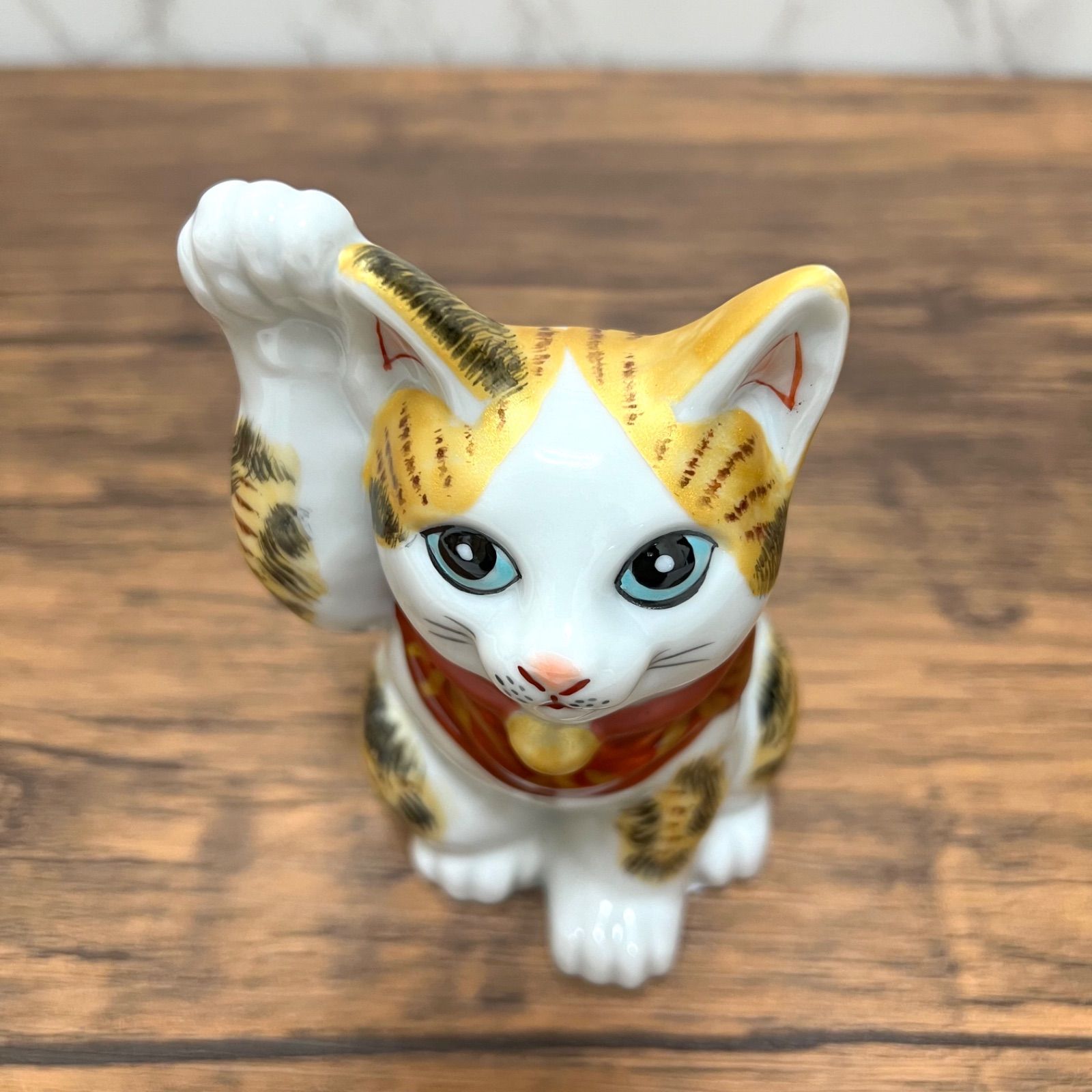 九谷焼】4号 招き猫 金彩三毛 右手 金運招福 縁起物 Maneki Neko Lucky