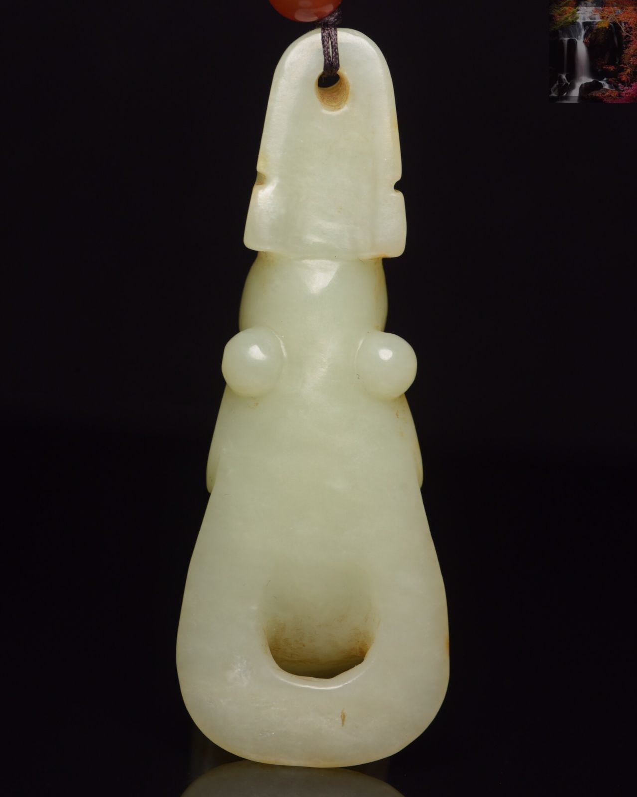 旧家蔵出『清 和田玉 白玉彫り 龍紋玉牌』古美術品 骨董品