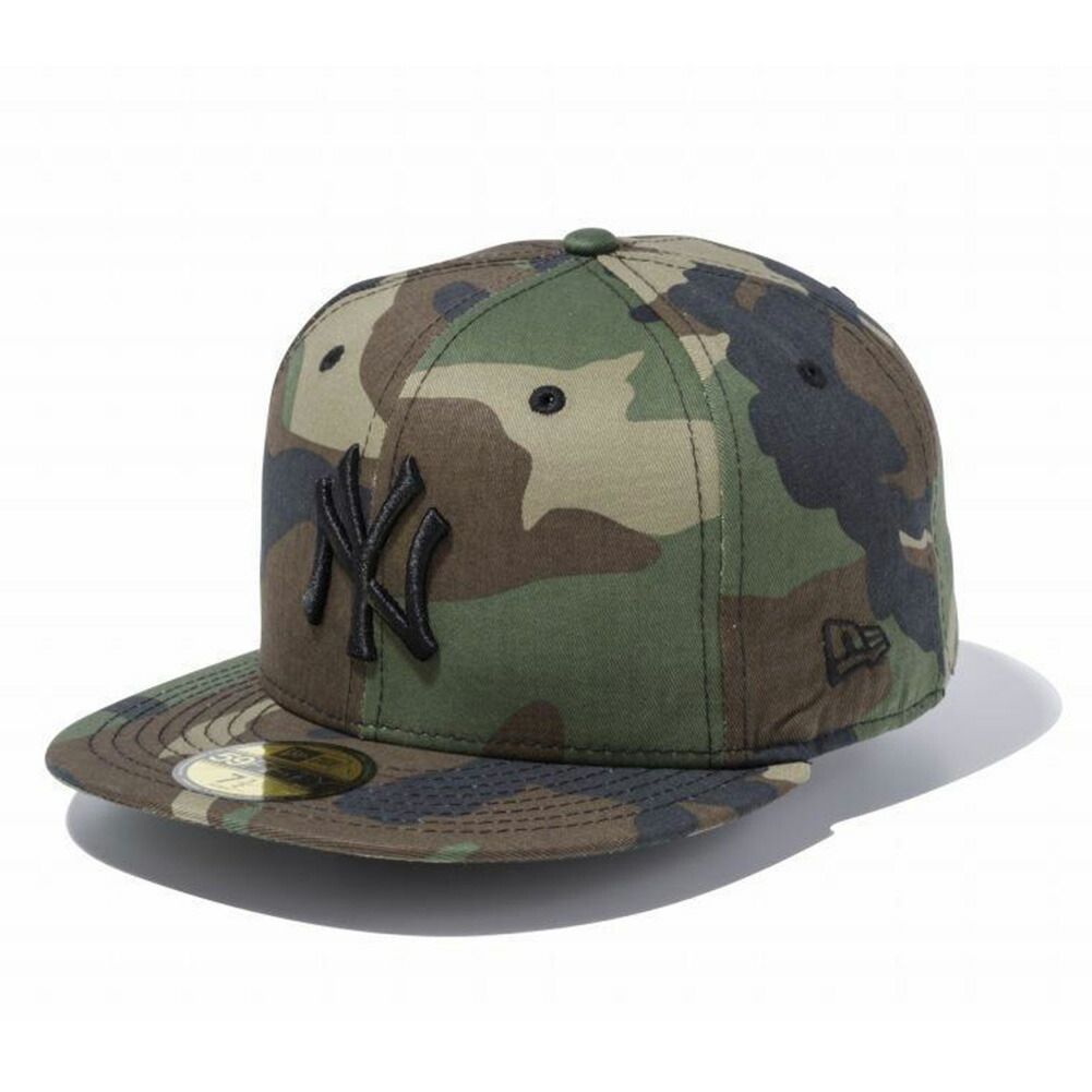 ニューエラ 59FIFTY ニューヨークヤンキース ウッドランドカモ ブラック