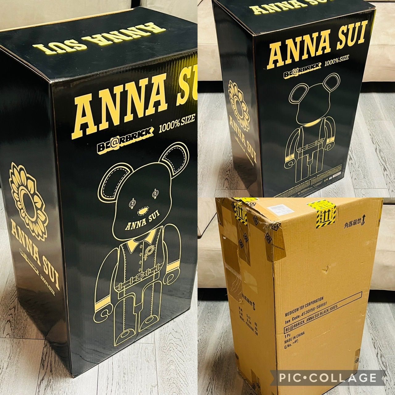 BE@RBRICK ベアブリック ANNA SUI BLACK 1000％ アナスイ 黒 - メルカリ