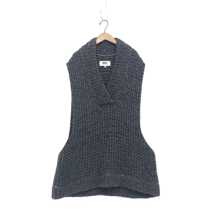 MM6◆ニットベスト(厚手)/S/ウール/GRY/S52GP0114 エムエムシックス メゾンマルジェラ MM6 Maison Margiela 22AW