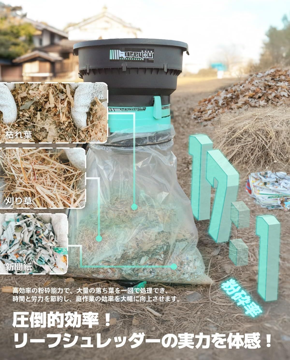 電動粉砕機 AC φ35-45mm粉砕可 簡単操作 ローラーミル刃100V YRM-35B