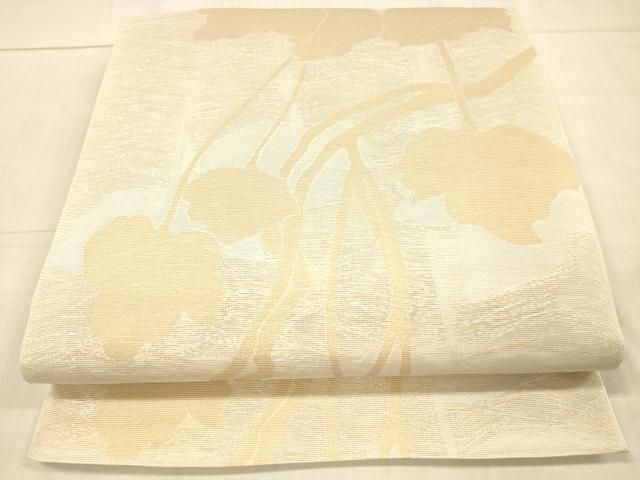 平和屋着物＊夏物 織物一筋名門 織悦 全通柄 本袋帯 蔦の葉文 金