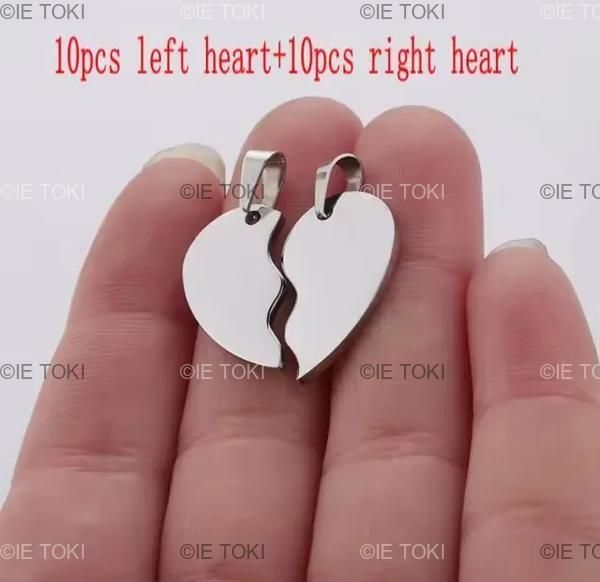 ホワイトパズルハートチャームペンダント ブレイックハート