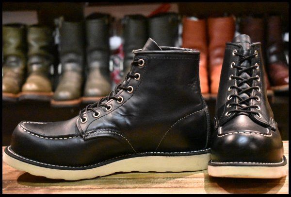【8.5E 良品 15年】レッドウィング 8179 アイリッシュセッター 黒 ブラッククローム モックトゥ 編み上げ ブーツ redwing HOPESMORE【EL587】