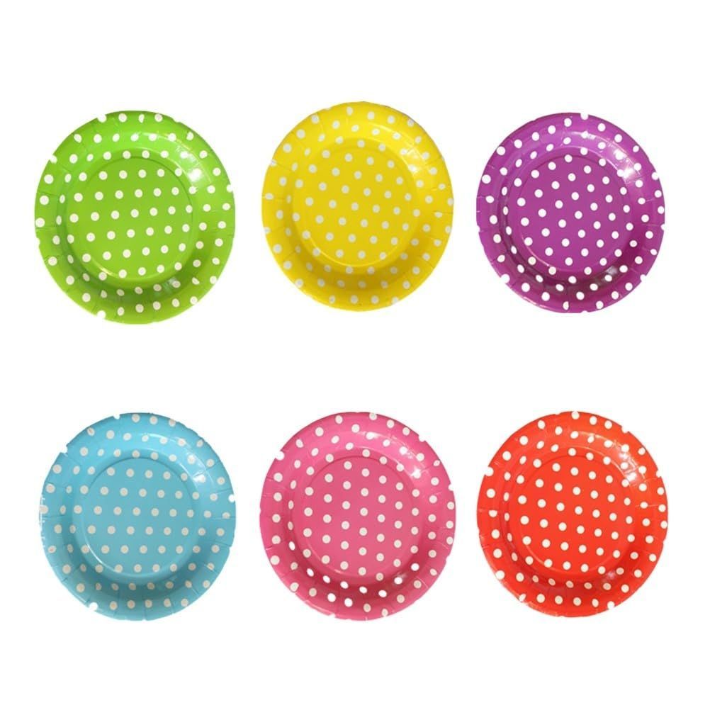 デザート 7インチ ケーキ 紙皿 紙プレート 使い捨て ペーパートレイ ペーパープレート スマス パーティー 誕生日 使い捨てプレート 使い捨て食器 60個入 ランダムな色 DECHOUS