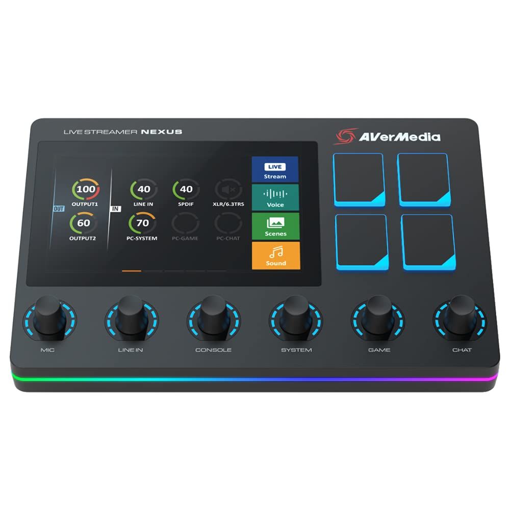 AVerMedia LIVE STREAMER NEXUS AX310 オーディオミキサー & 配信者向けコントロールセンター DV602 [AX310 単体]