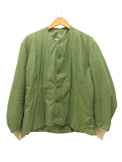 ヴィンテージ VINTAGE スウェーデン軍 60s ライナージャケット ノーカラー 中綿ジャケット オリーブ 2A