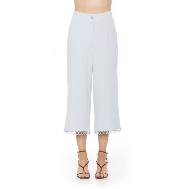 【送料無料】 アレクシアアドマー レディース カジュアルパンツ ボトムス Women’s ALEXIA ADMOR Lucy Ankle Length Circle Trim Wide Leg Pants Light Blue