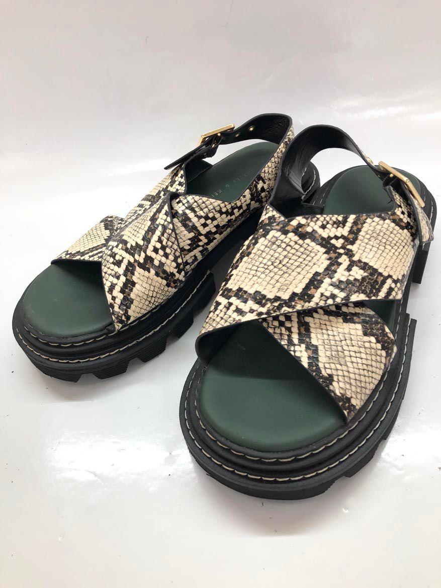 CHARLES - KEITH チャールズ＆キース クロスオーバー サンダル size35|スネーク ◆◎レディース