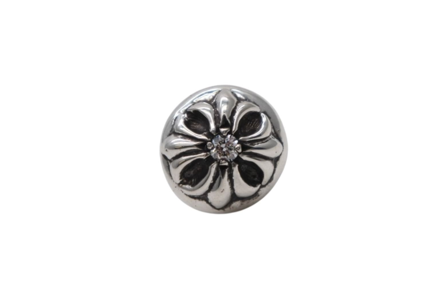 CHROME HEARTS クロムハーツ クロスボールスタッド ダイヤ入り ピアス シルバー シルバー925 アクセサリー 1.2g 小物 4b008468