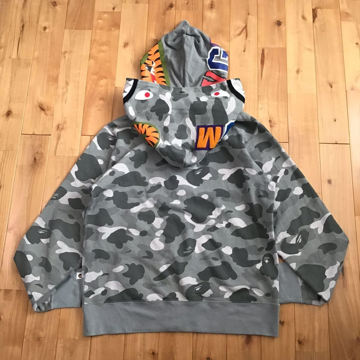 Color camo gray ダブル シャーク パーカー Lサイズ Double shark full 