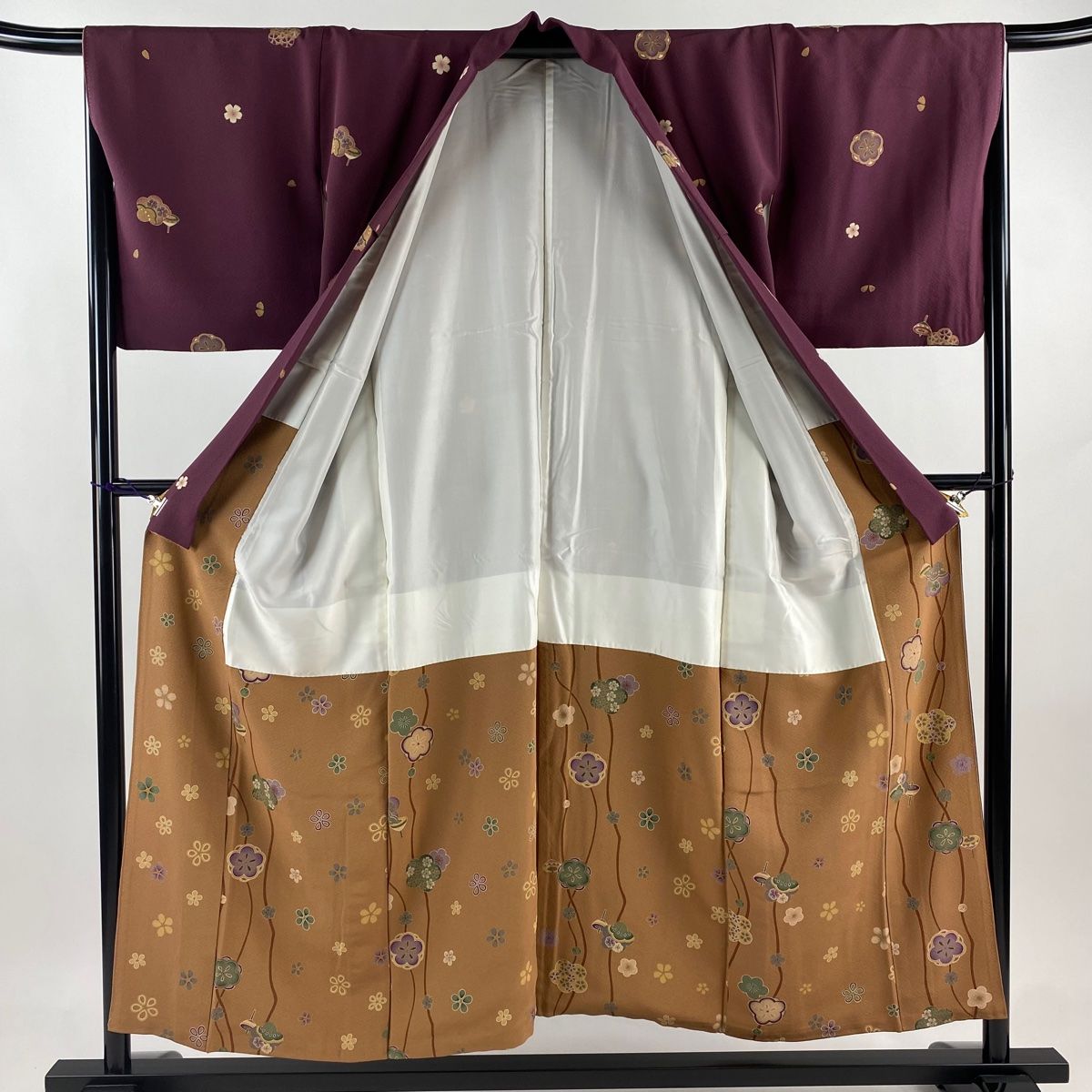 ★専用★美品 小紋 鮫小紋 紅紫色 身丈156.0cm 裄丈64.5cm 袷 リサイクル着物】小紋 正絹 Sランク 身丈153.5cm 裄丈62.5cm 袷