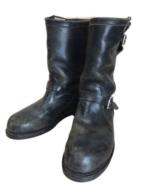 希少CHIPPEWA 7 1/2EE 黒刺繍タグ ビンテージ エンジニアブーツ