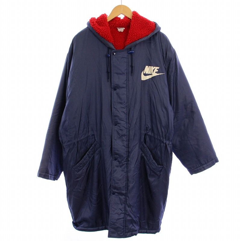 NIKE Nナイキ ベンチコート ロング バックデカロゴ 裏起毛