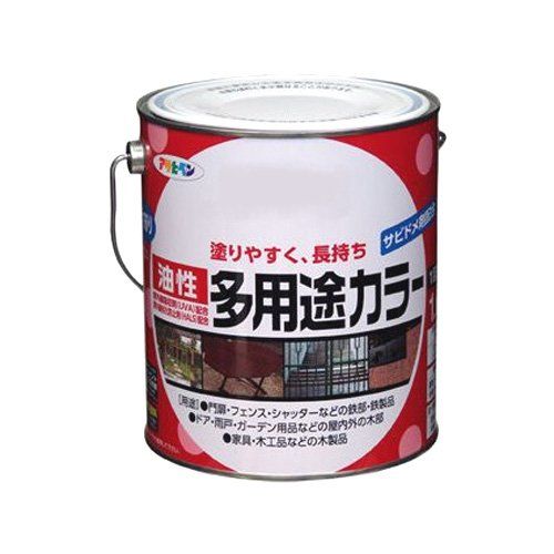 まとめ買い アサヒペン 油性多用途カラー 1.6L なす紺 〔3缶セット〕 まとめ買い）アサヒペン 水性多用途カラー 1.6L なす紺 3缶セット