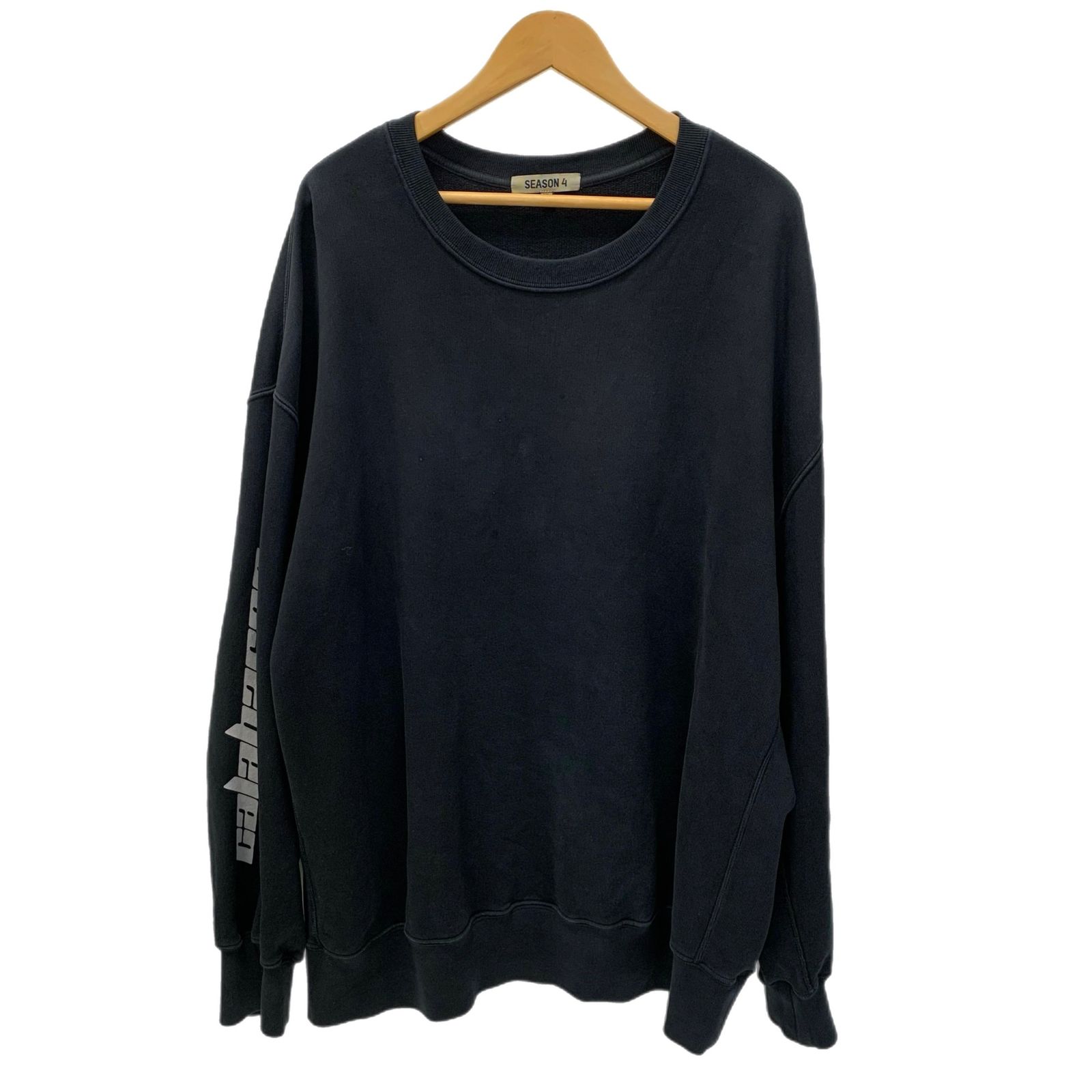 イージー YEEZY SEASON 4 袖プリント KW4C203 スウェット ブラック XL 