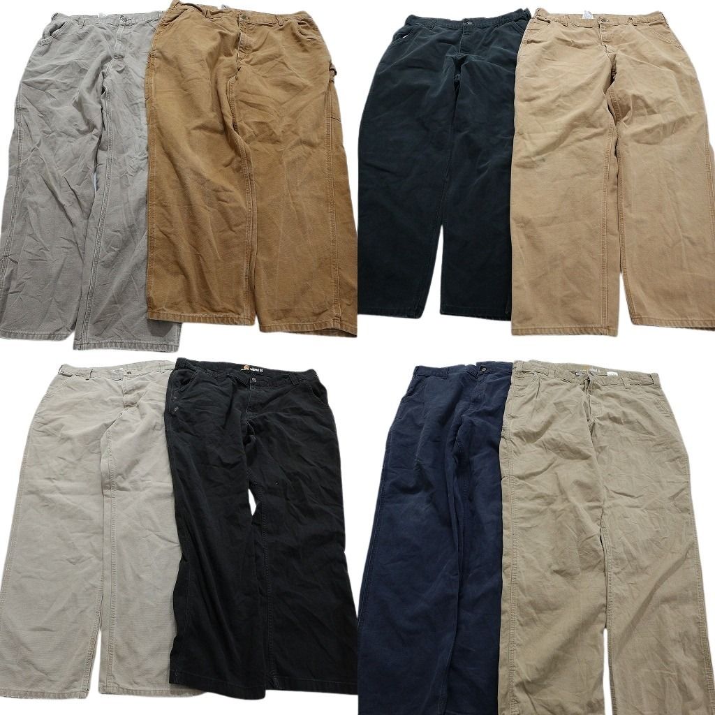 古着卸 カーハート Carhartt ダック ペインター パンツ 8枚セット メンズ 40 |42 ワークパンツ フェード 古着 NA5413