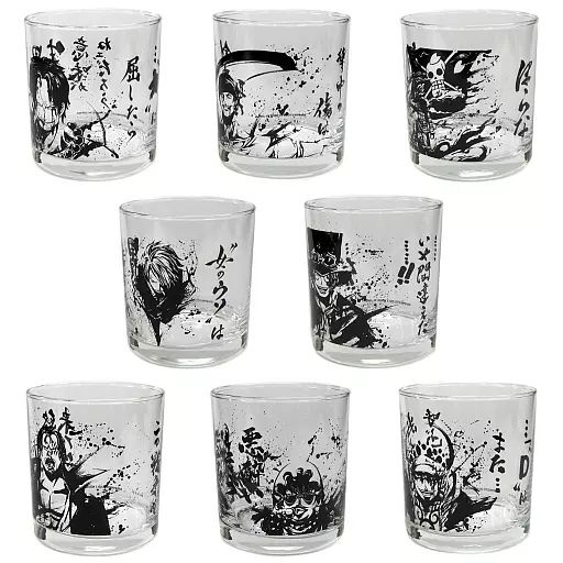 中古】グラス(キャラクター) 全8種セット 名言墨式グラス 「一番
