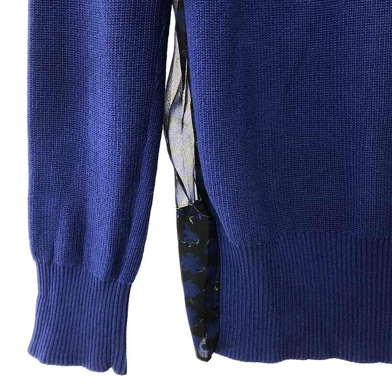 sacai サカイ 異素材切替 バックプリーツニットジャケット sacai